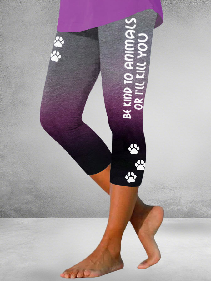 Women's be kind to animals or I'll kill you leggings