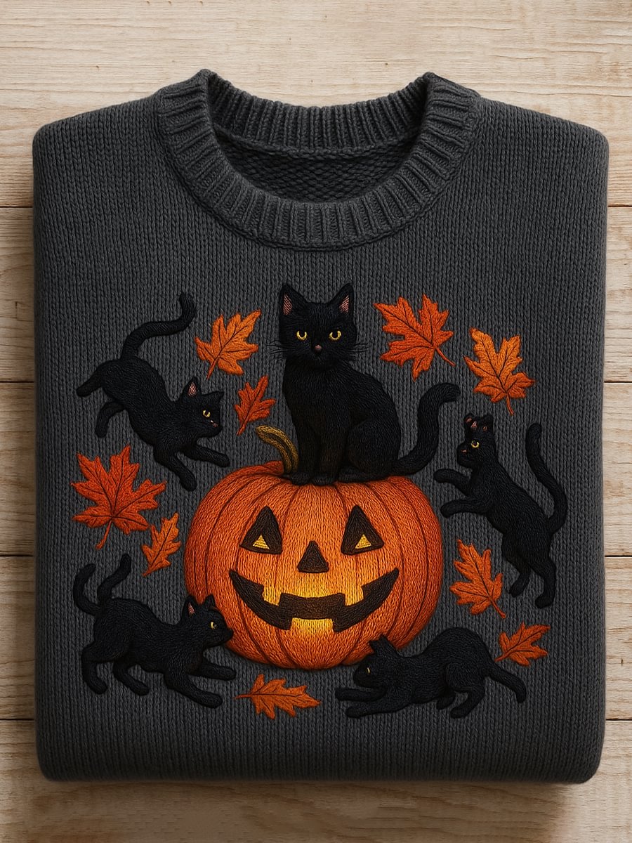 Vintage Abstract Animal Print Casual Sweater