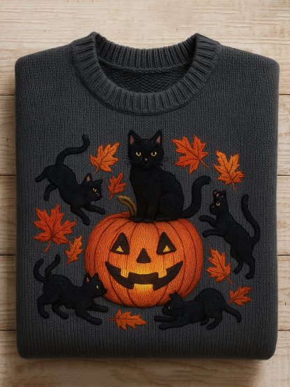 Vintage Abstract Animal Print Casual Sweater