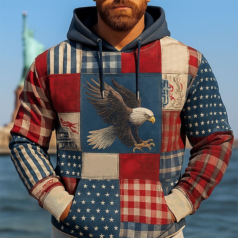 US Navy Animal Embroidered Print Hoodie