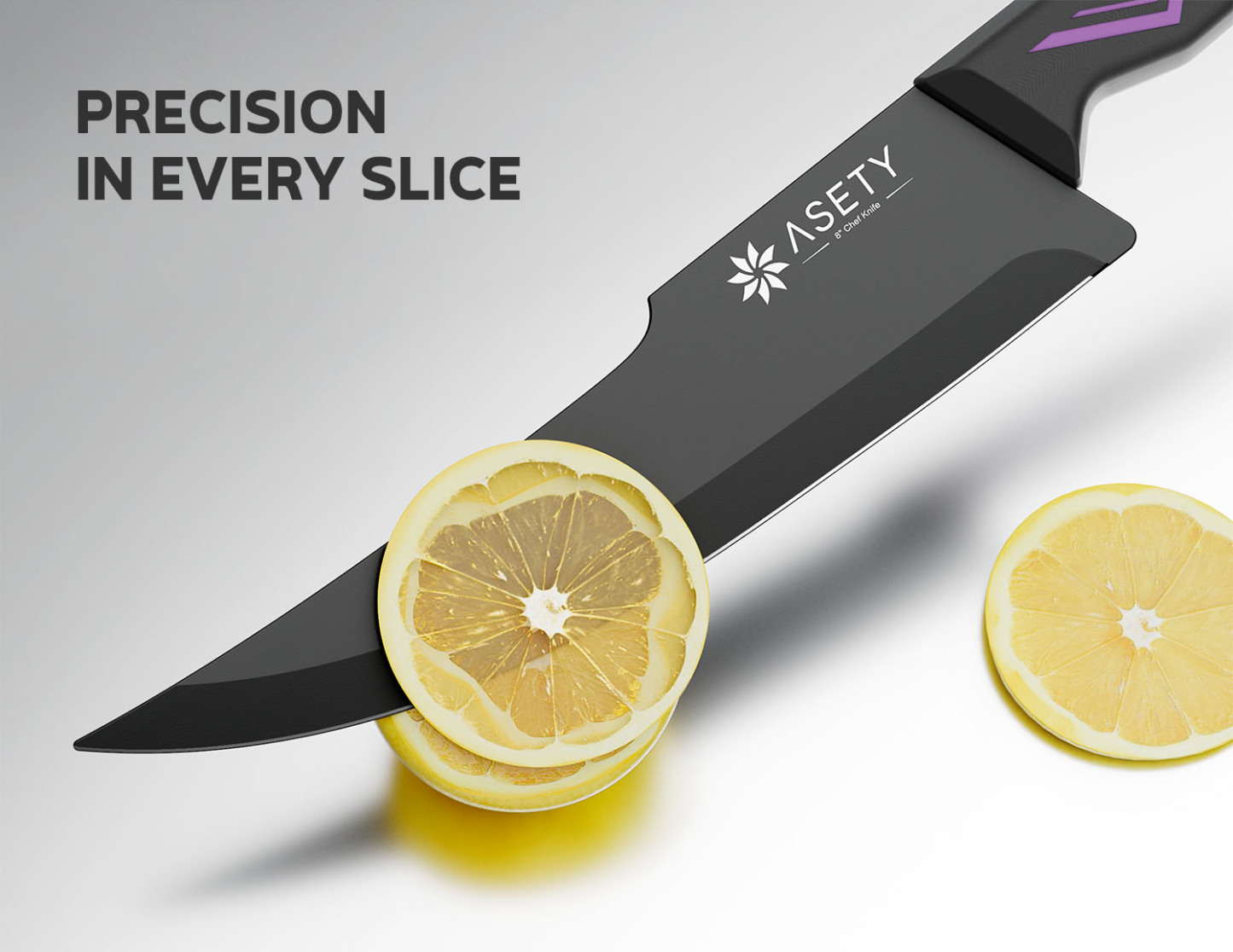 Kitchen Knife Set with Block 15PCS - Purple Technology -