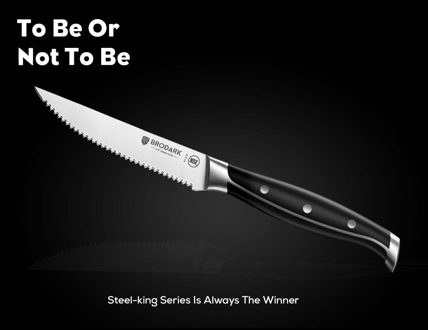 Steak Knives Set of 4 - Steel-King Series - Brodark