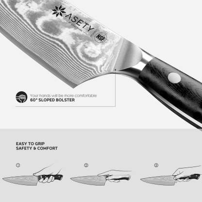 Damascus Knife Set 3PCS - Tang G10 - asetyhome