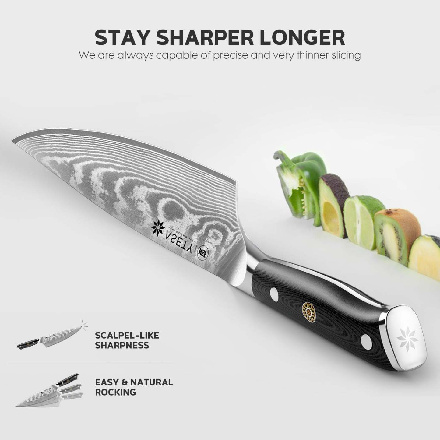 Damascus Knife Set 3PCS - Tang G10 - asetyhome
