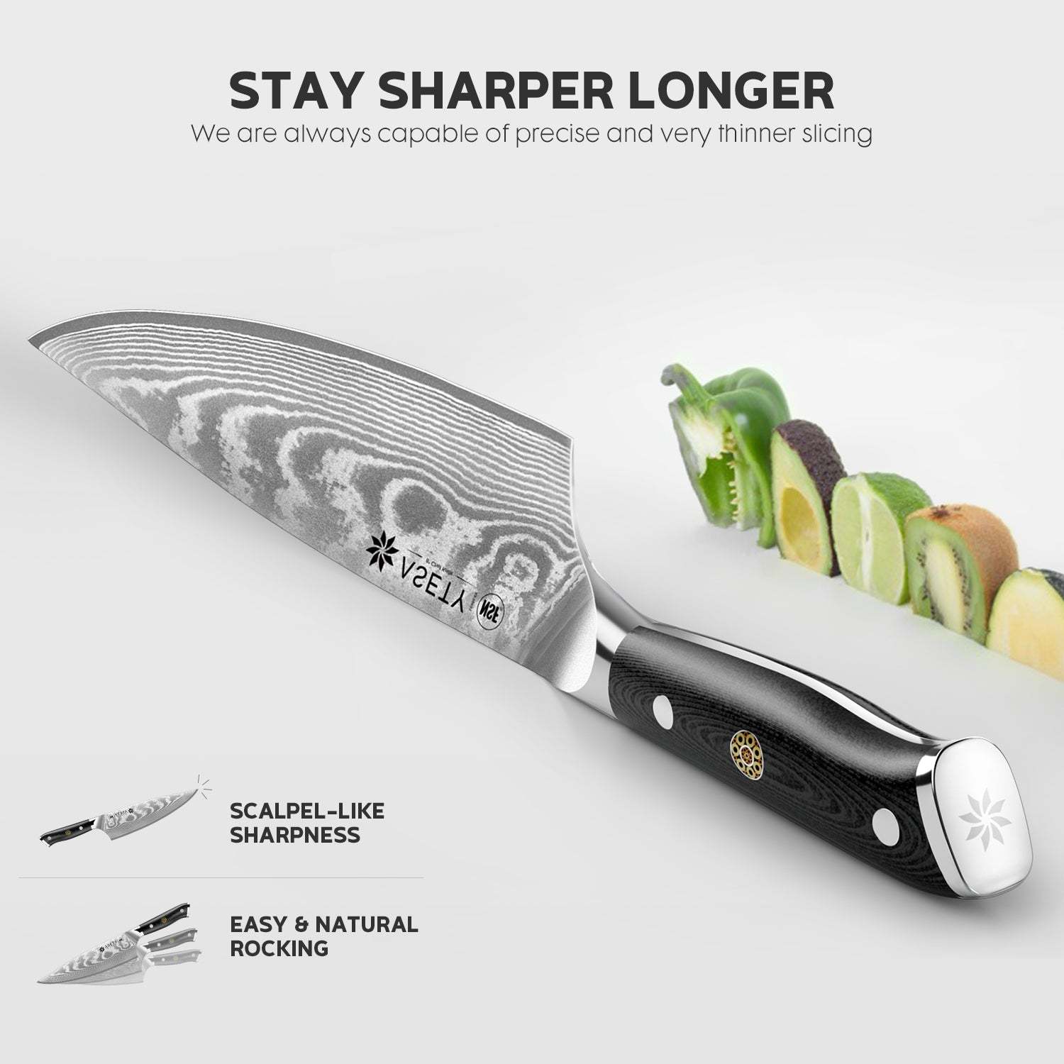Damascus Knife Set 3PCS - Tang G10 - asetyhome
