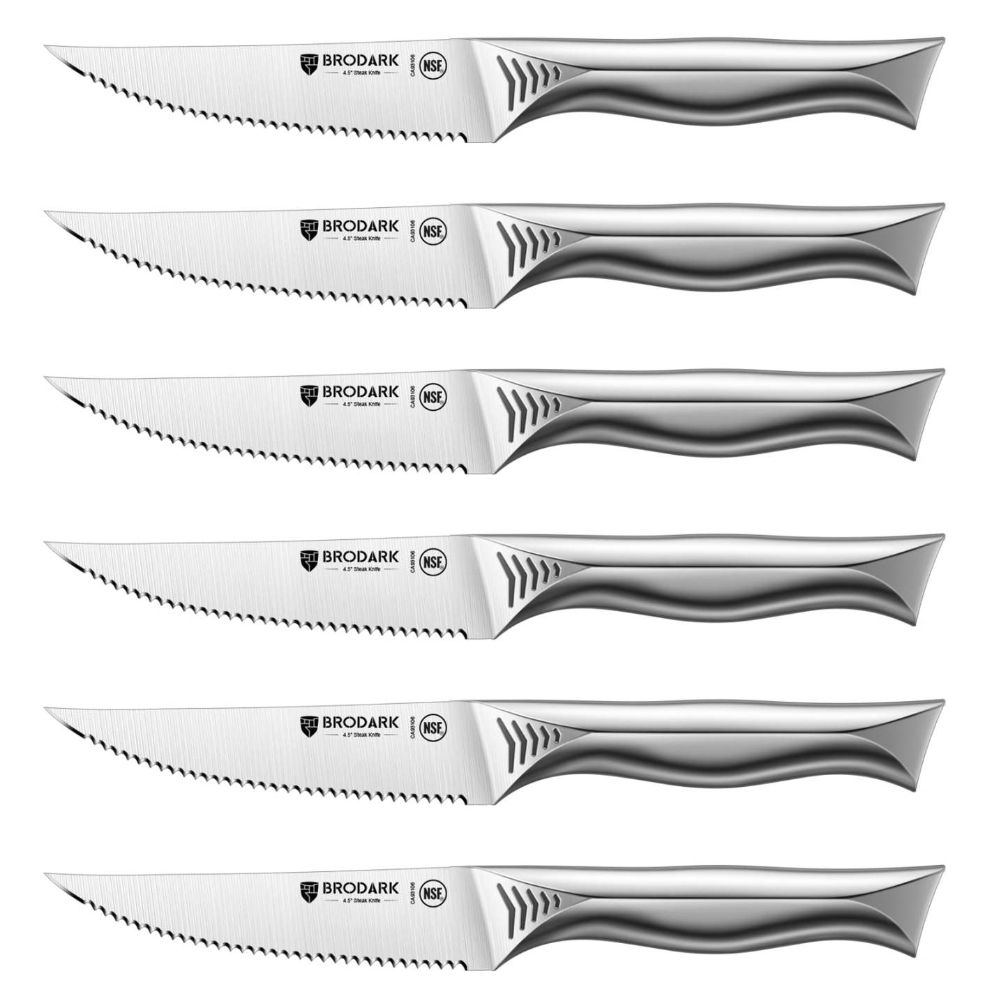 Steak Knives Set of 6 - Shark Series - Brodark