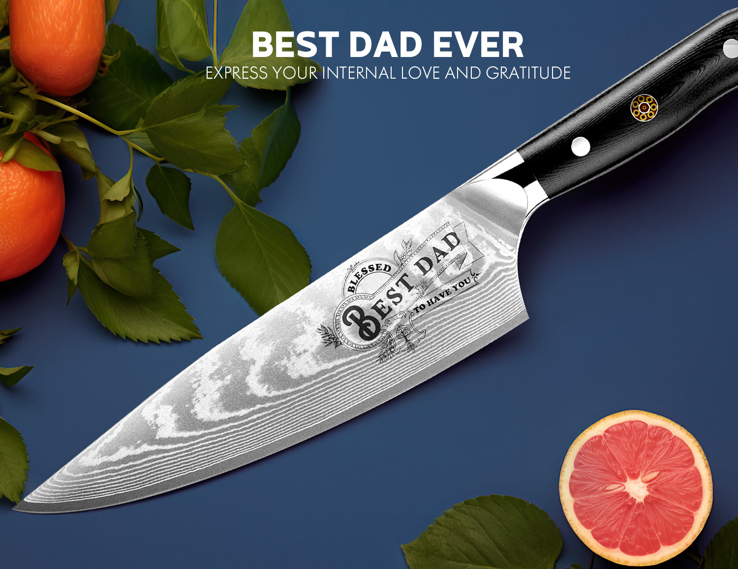 Damascus Chef Knife - Father - asetyhome