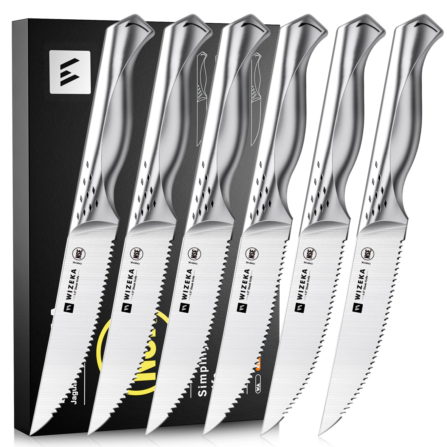 Steak Knives Set of 6 - Jaguar Series - wizeka