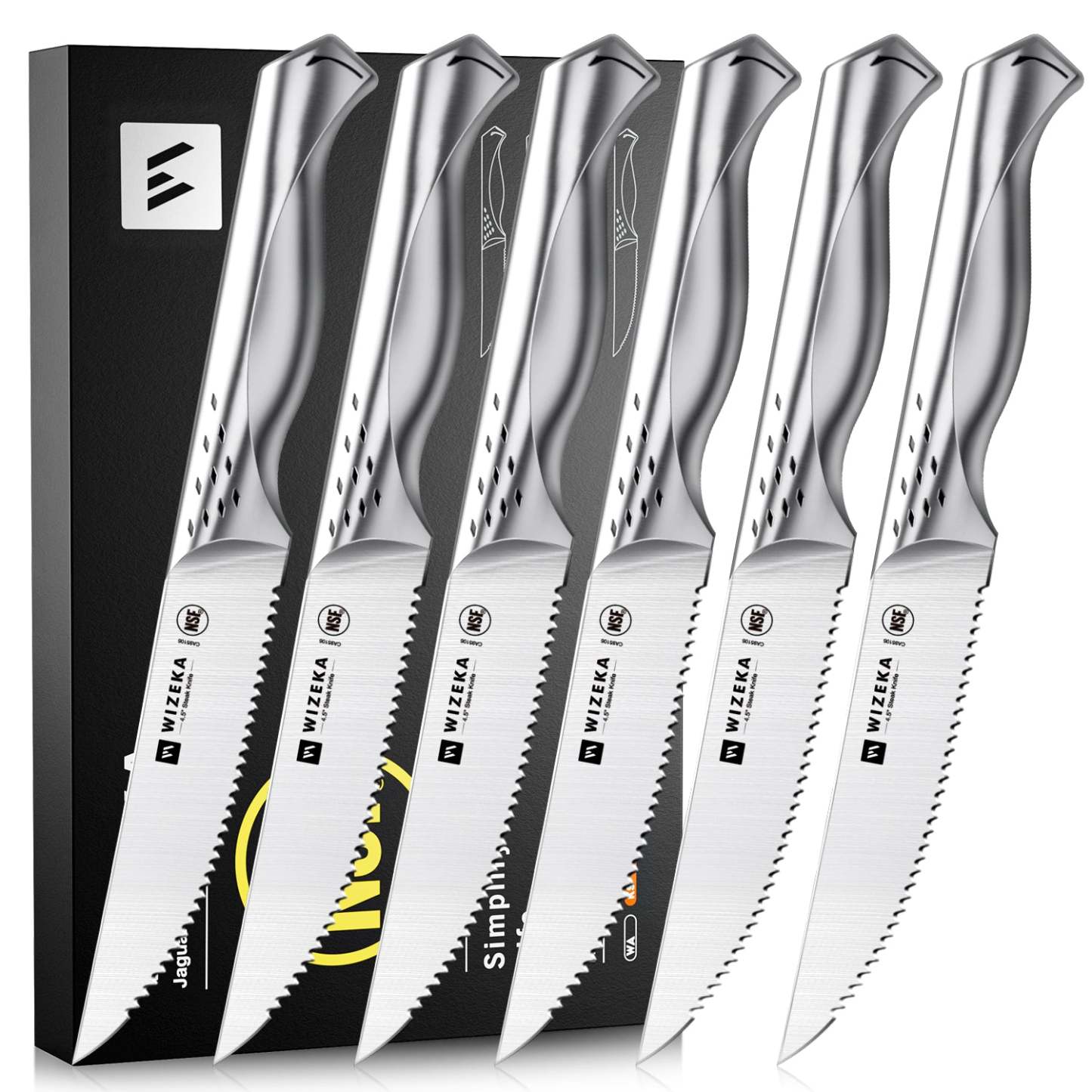 Steak Knives Set of 6 - Jaguar Series - wizeka