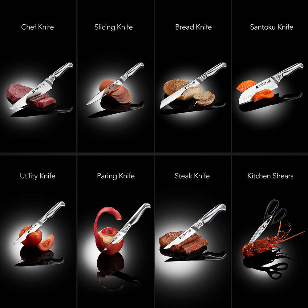 Kitchen Knife Set with Block 15PCS - Starry Sky Series - wizeka