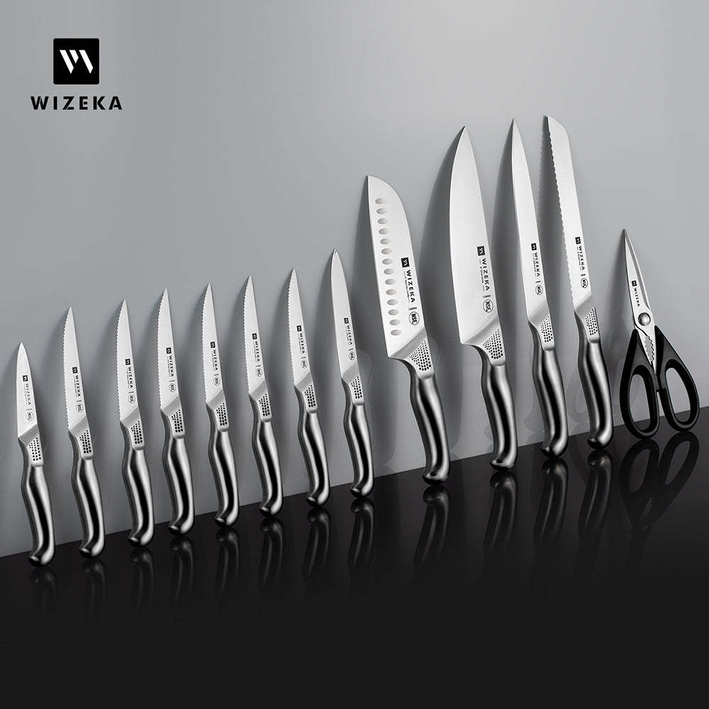 Kitchen Knife Set with Block 15PCS - Starry Sky Series - wizeka