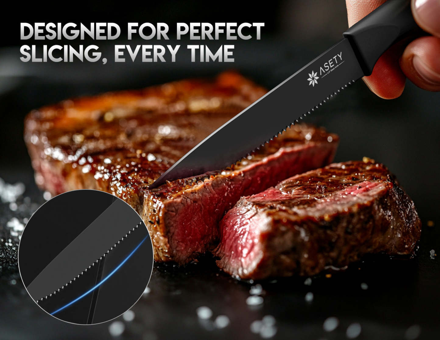 Steak Knives Set of 4 - Black Series - asetyhome
