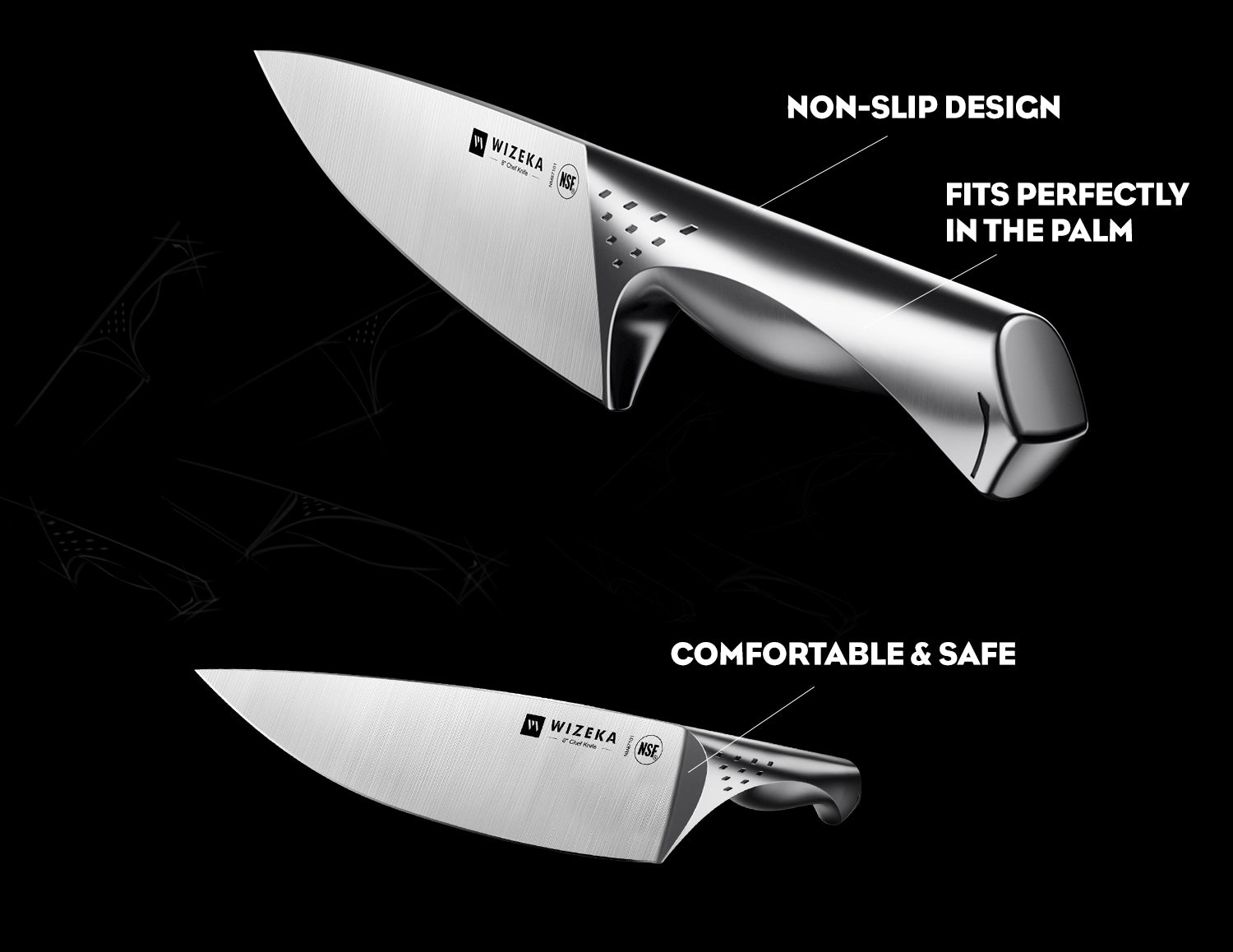 Kitchen Knife Set with Block 15PCS - Jaguar Series - wizeka