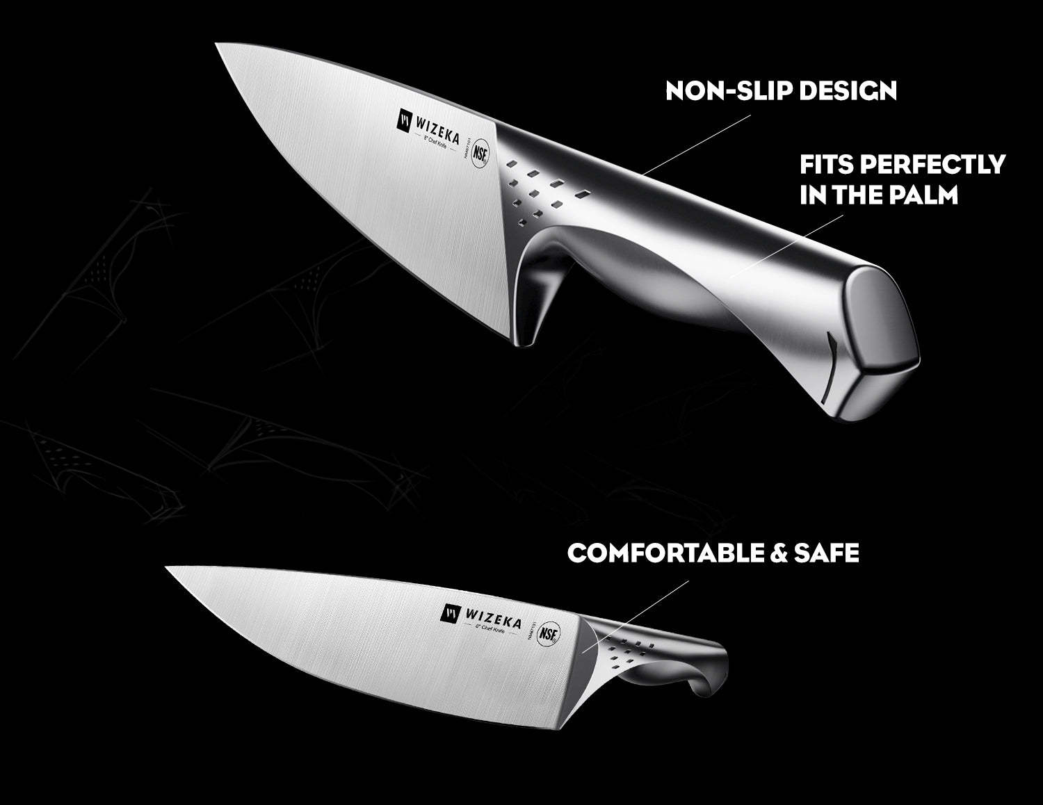 Kitchen Knife Set with Block 15PCS - Jaguar Series - wizeka