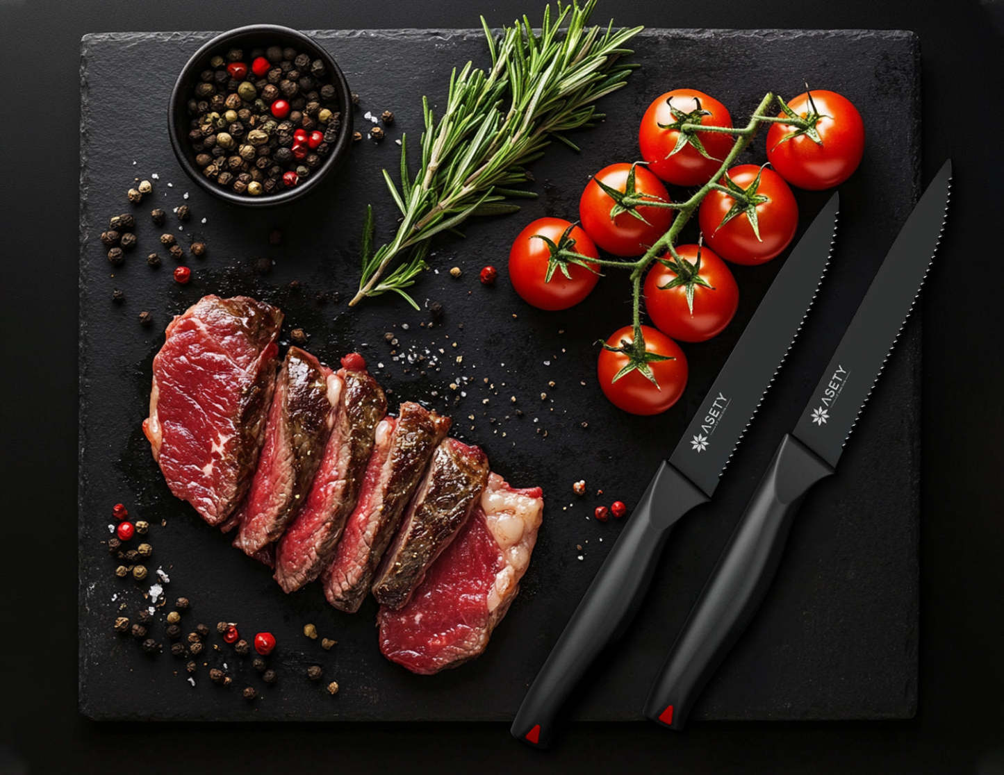 Steak Knives Set of 4 - Black Series - asetyhome