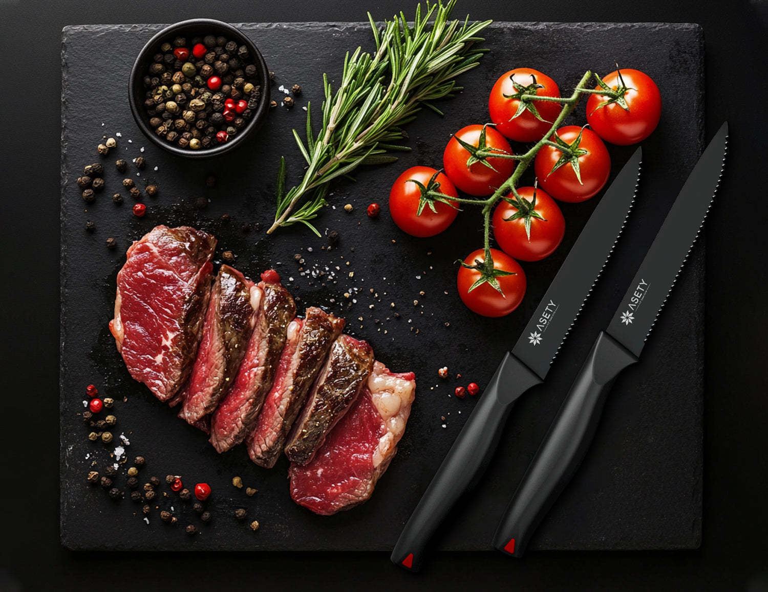 Steak Knives Set of 4 - Black Series - asetyhome