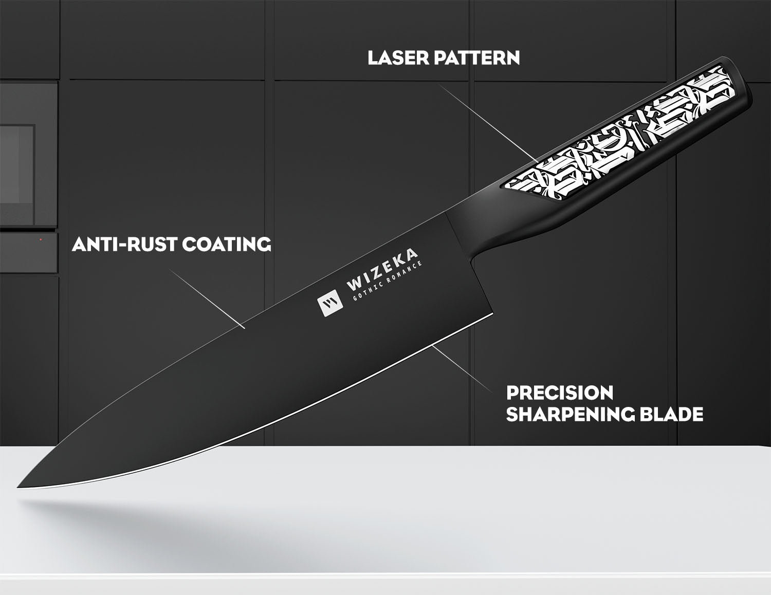 8 Inch Chef Knife - Gothic - wizeka