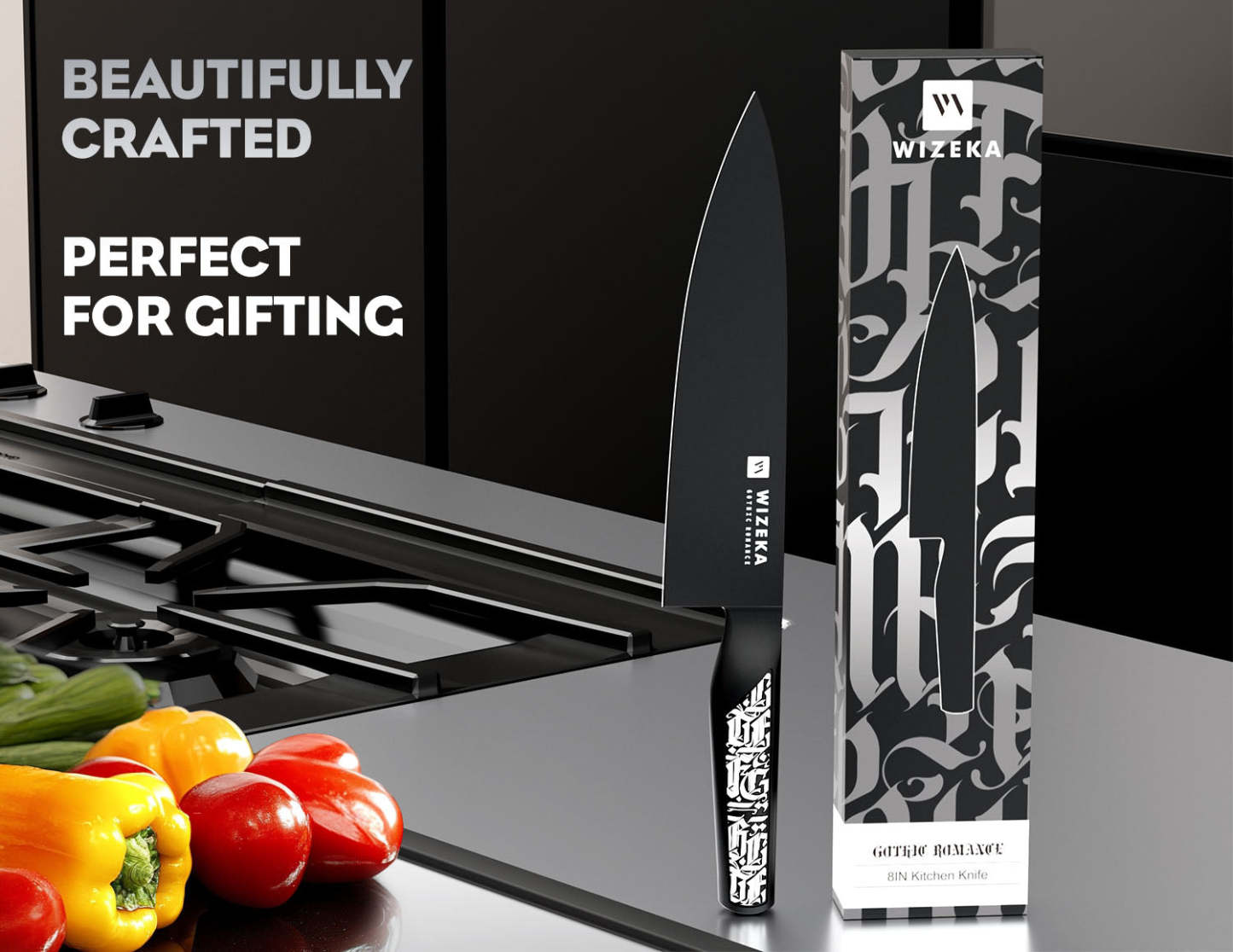 8 Inch Chef Knife - Gothic - wizeka