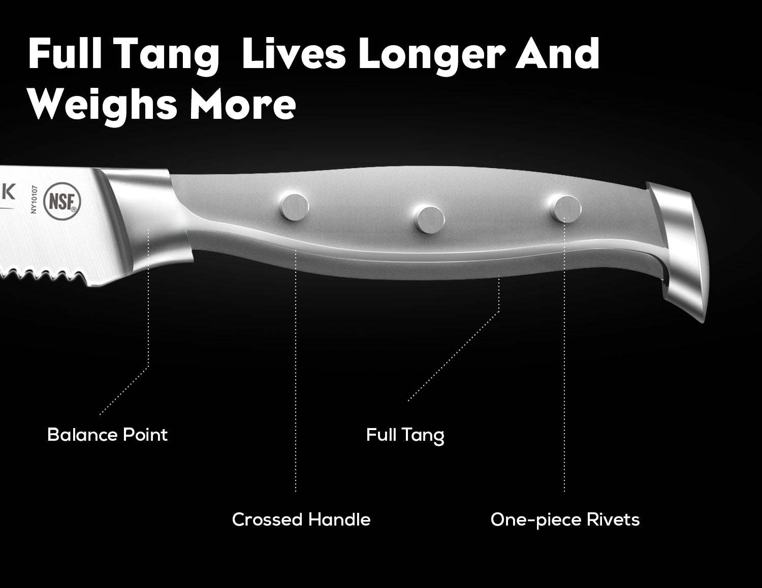 Steak Knives Set of 4 - Steel-King Series - Brodark