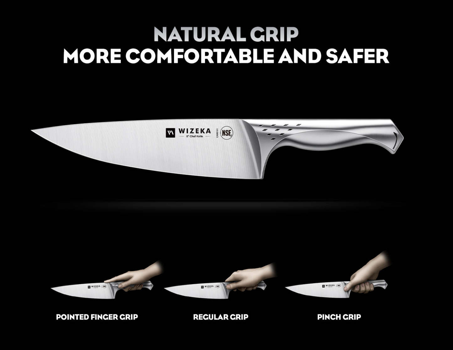 Kitchen Knife Set with Block 15PCS - Jaguar Series - wizeka