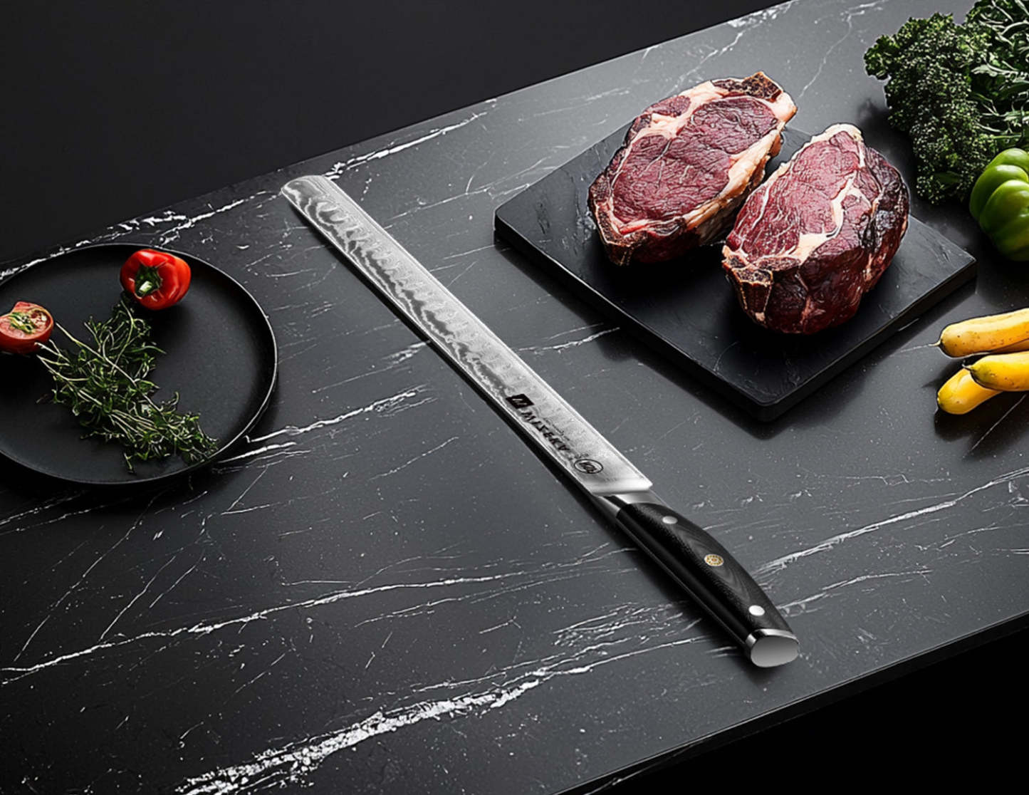 Damascus Brisket Knife - wizeka