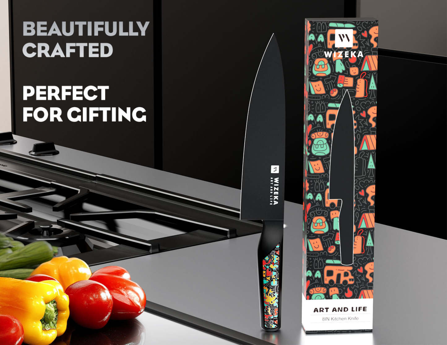 8 Inch Chef Knife - Art Life - wizeka