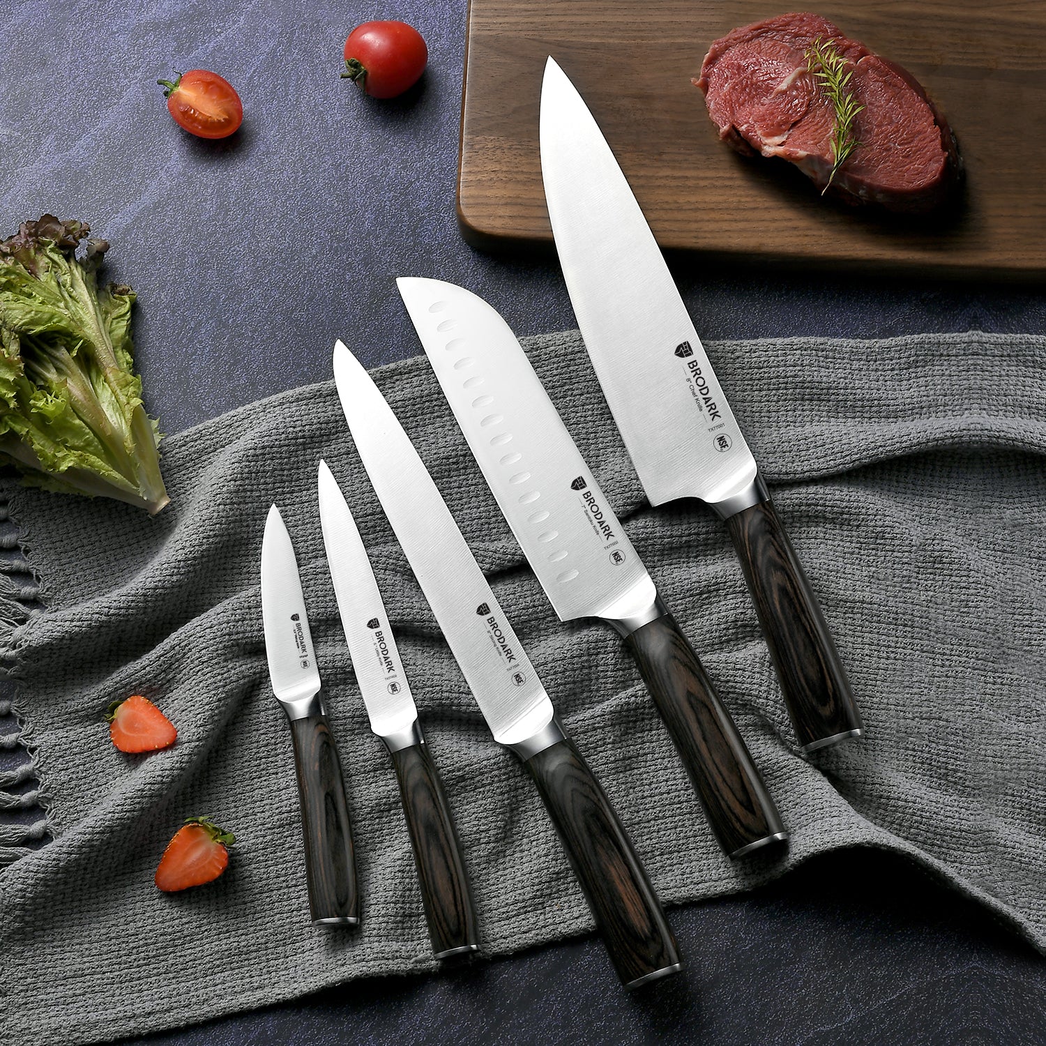 Kitchen Knife Set with Block 15PCS - Full Tang - Brodark