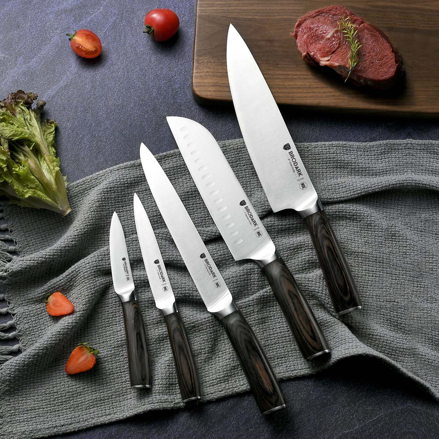 Kitchen Knife Set with Block 15PCS - Full Tang - Brodark