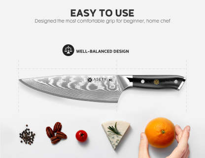 Damascus Chef Knife - VG10 Core - asetyhome