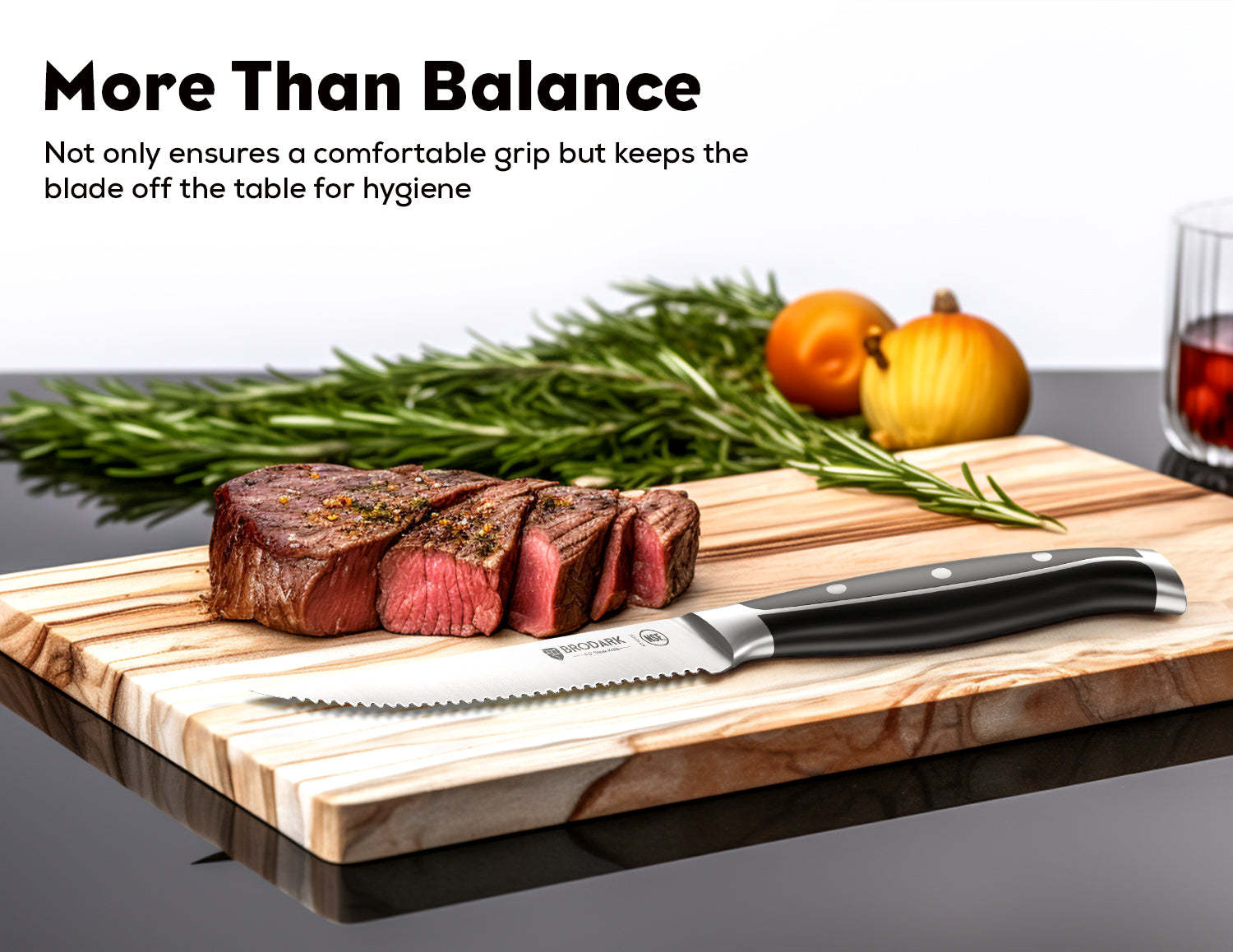 Steak Knives Set of 4 - Steel-King Series - Brodark