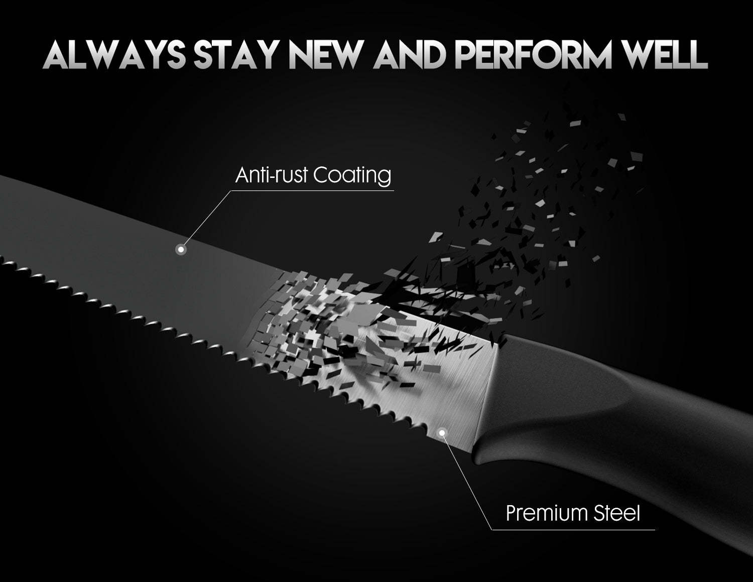 Steak Knives Set of 4 - Black Series - asetyhome