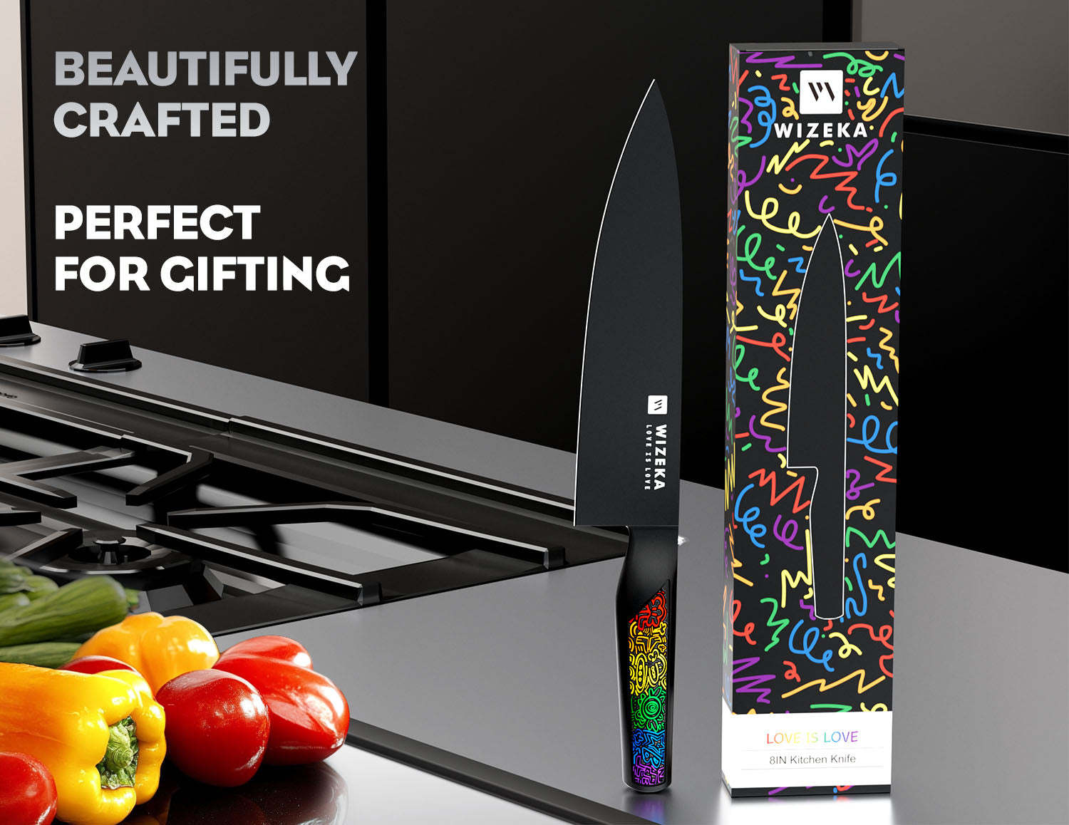 8 Inch Chef Knife - Rainbow - wizeka