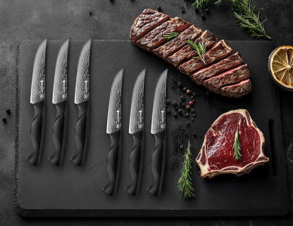 Damascus Steak Knives Set of 8 - Brodark