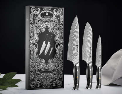 Damascus Chef Knife Set 3PCS - Brodark