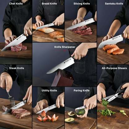 Kitchen Knife Set with Block 15PCS - Full Tang - Brodark
