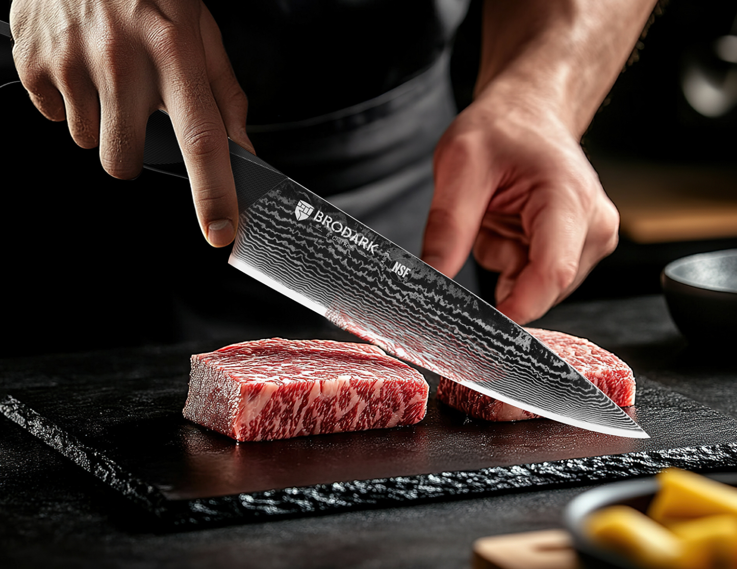 Damascus Chef Knife - Dark Horse Series - Brodark
