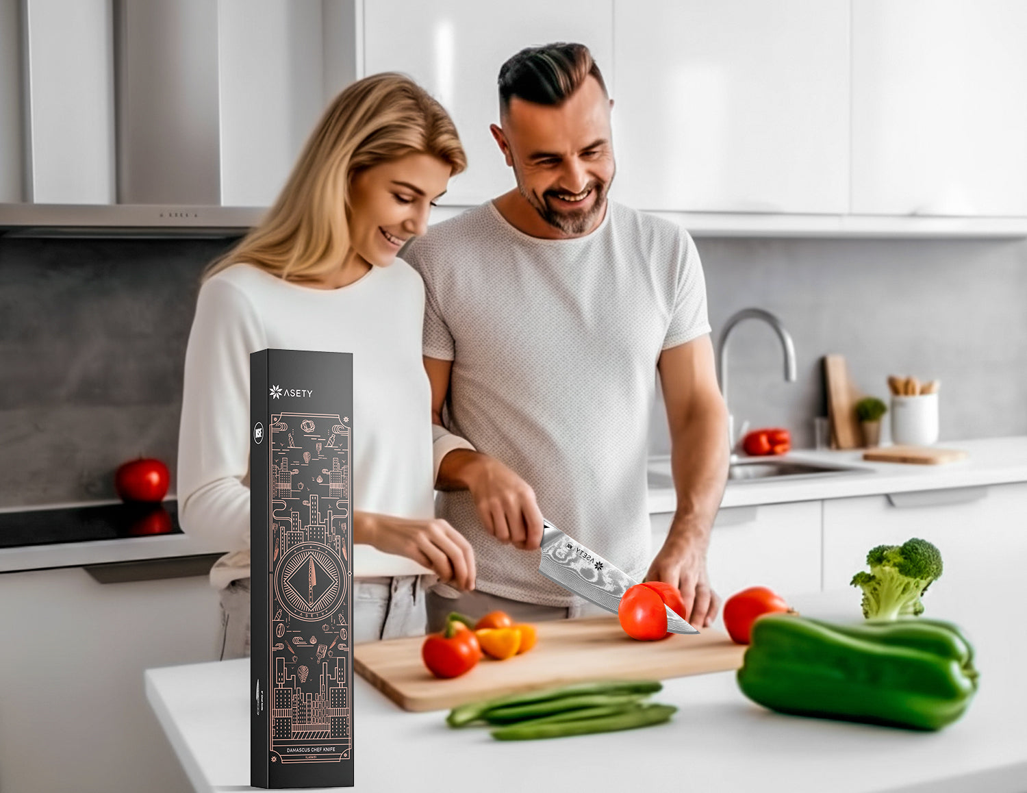 Damascus Chef Knife - VG10 Core - asetyhome