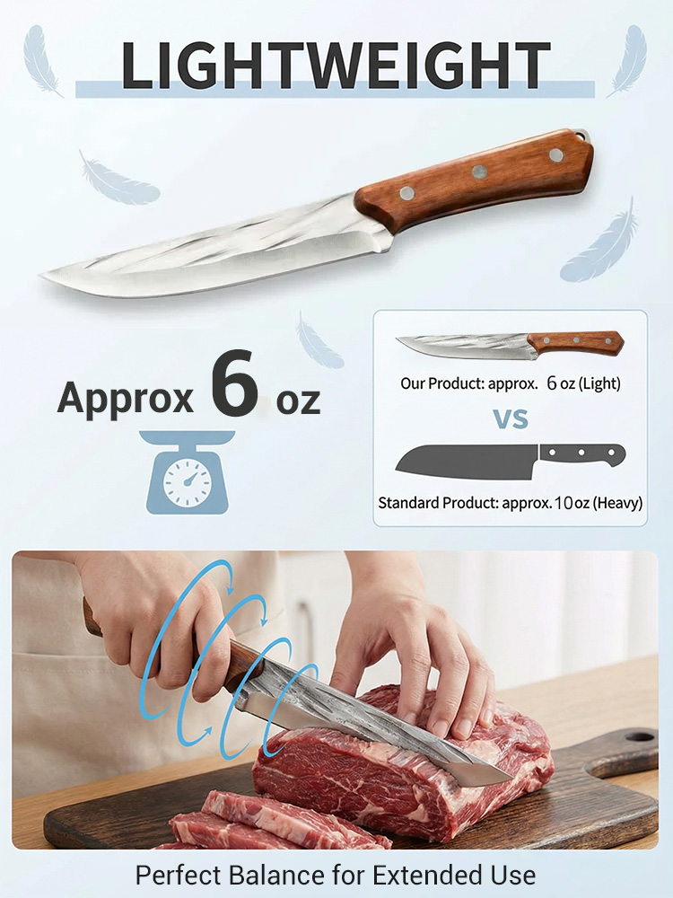 【🌟 For the price of a few burgers 🍔, get this German-Engineered 60HRC Chef Knife: Slices through bone with ZERO resistance 👍—50-Year Rust-Free Guarantee! 👍】
