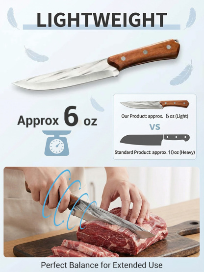 【🌟 For the price of a few burgers 🍔, get this German-Engineered 60HRC Chef Knife: Slices through bone with ZERO resistance 👍—50-Year Rust-Free Guarantee! 👍】