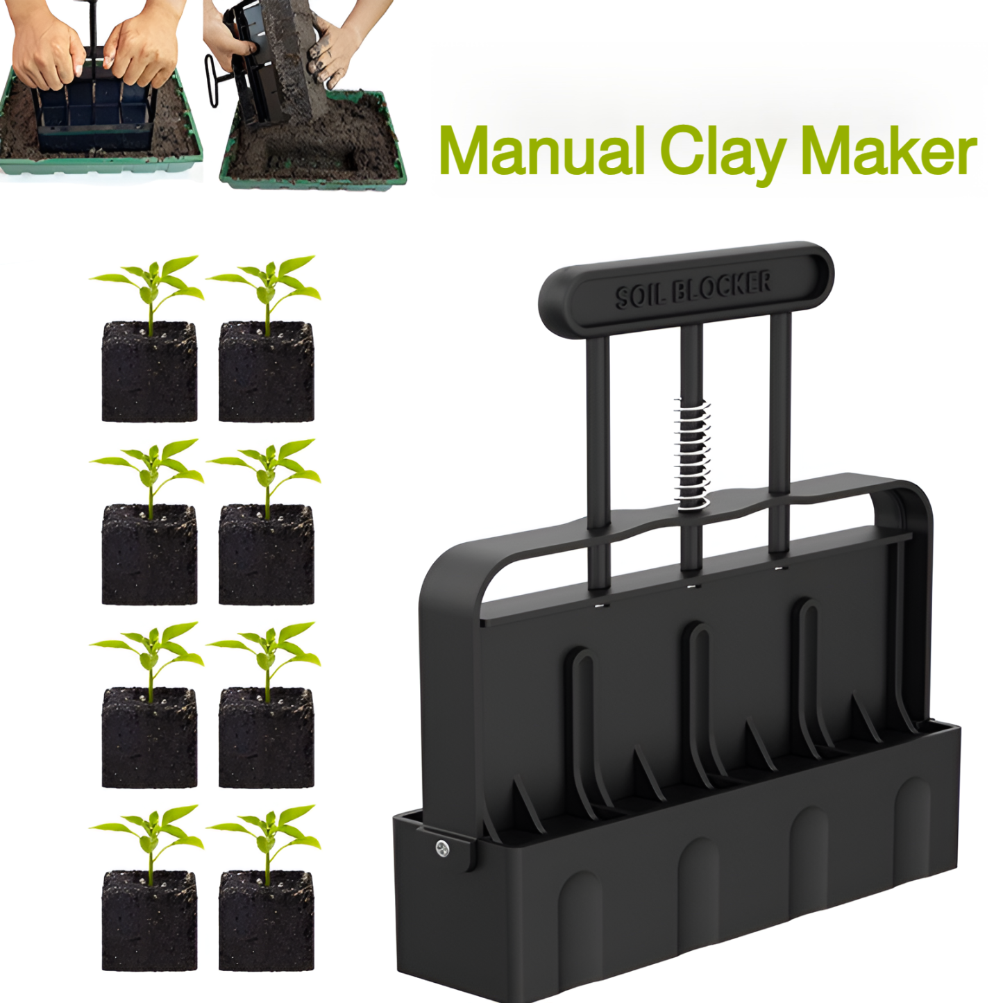 Manual soil block maker garden sowing tool garden seedling tool soil block model mold soil blocker