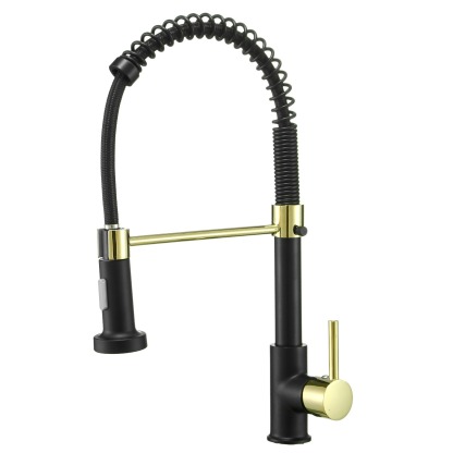 Spring-Action Retractable Kitchen Faucet – Effortless Use & Modern Design for Contemporary Homes