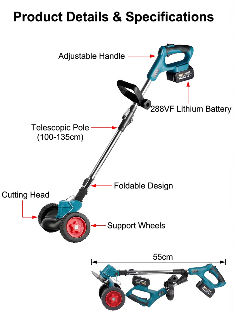 ✨<Ditch the Heavy Gas Mowers!> Premium German-Tech Cordless Weed Eater, ultra-lightweight with unstoppable cutting power! ✨