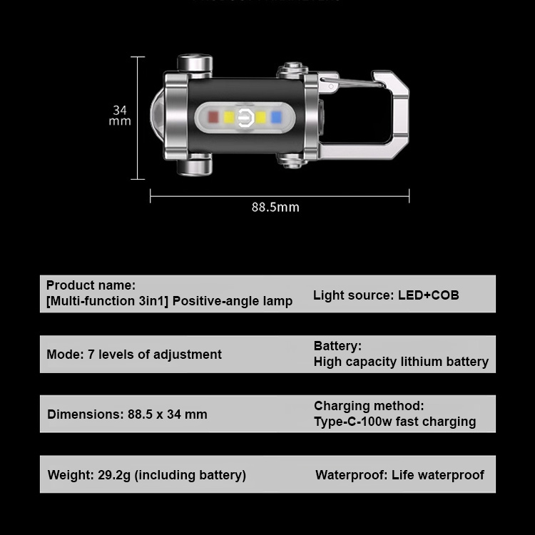 【Three-in-One Multi-functional】SOS Emergency Light Flashlight Portable Charger