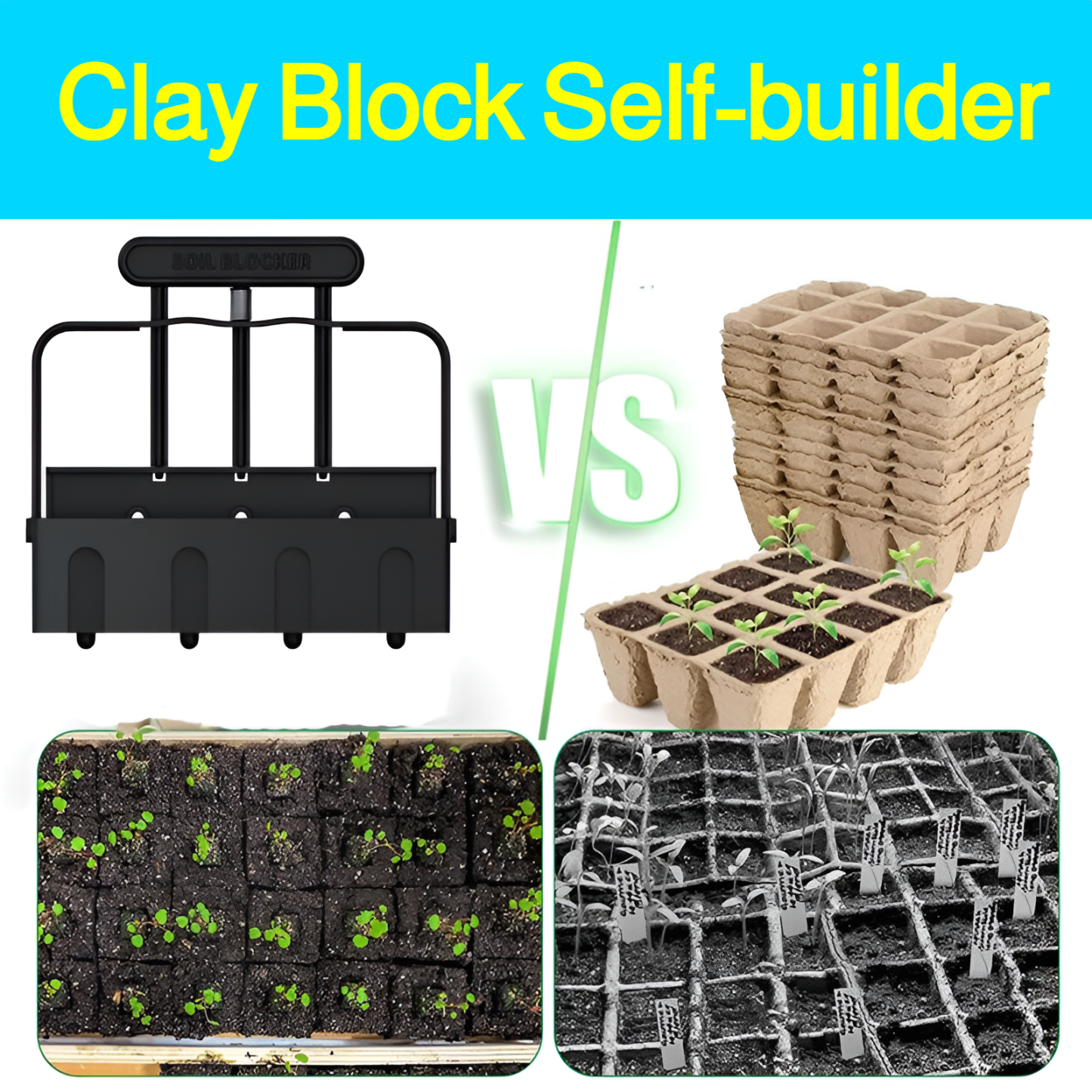 Manual soil block maker garden sowing tool garden seedling tool soil block model mold soil blocker