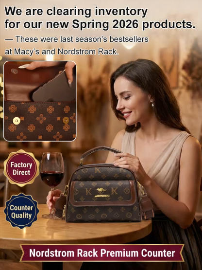 ✨ 【Milan Chic】Get the Paris Fashion A-List Look! ⭐ Premium Cowhide Vintage Messenger Bag — Yours for the price ofa meal!