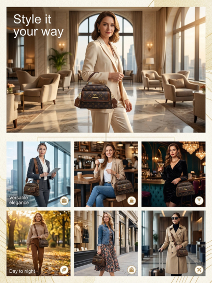 ✨ 【Milan Chic】Get the Paris Fashion A-List Look! ⭐ Premium Cowhide Vintage Messenger Bag — Yours for the price ofa meal!