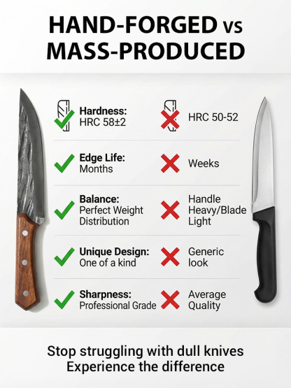 【🌟 For the price of a few burgers 🍔, get this German-Engineered 60HRC Chef Knife: Slices through bone with ZERO resistance 👍—50-Year Rust-Free Guarantee! 👍】