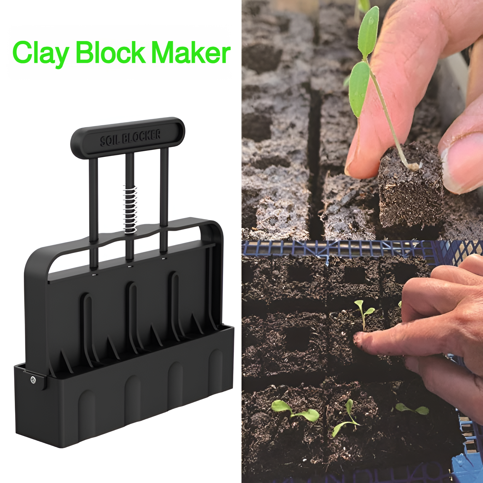 Manual soil block maker garden sowing tool garden seedling tool soil block model mold soil blocker