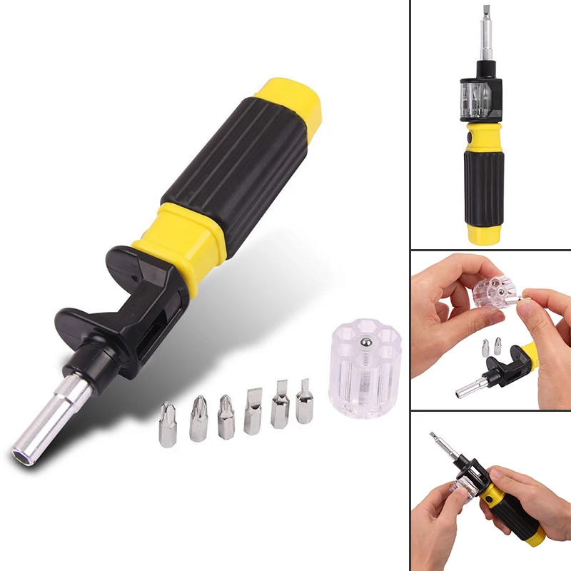 6in1 360 Degree Twist Flexible Screwdriver Bit Precision Screwdriver Screws DIY Repair Hand Tool