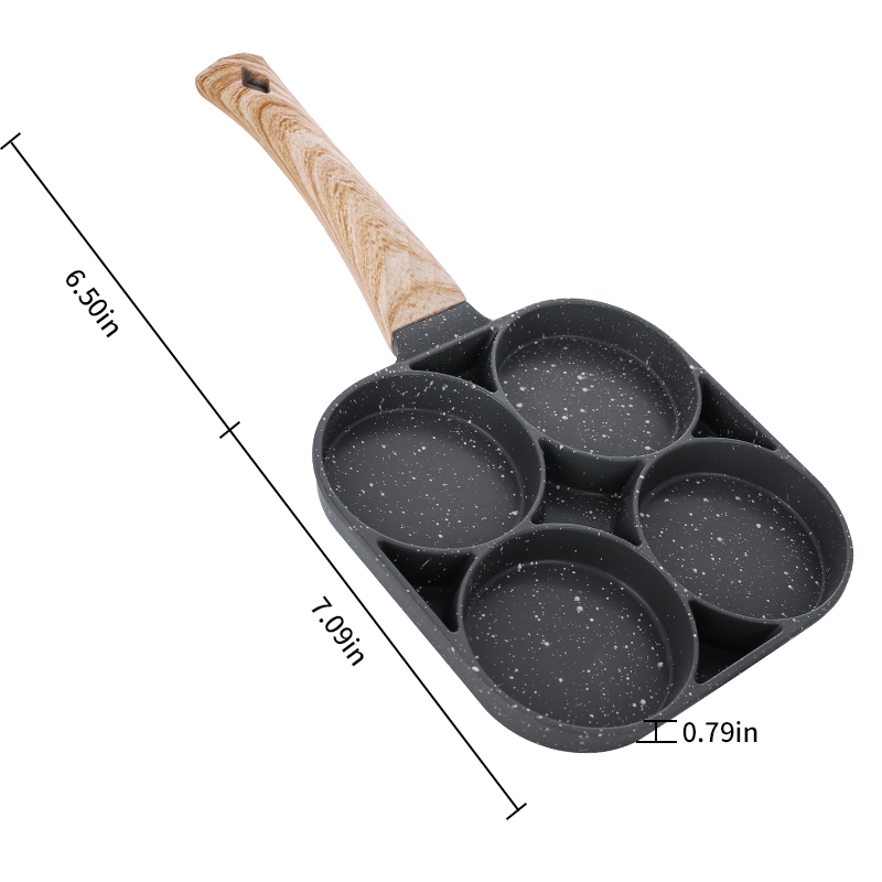 Egg hamburger frying pan 4hole egg pan non-stick coating omelette pan medical stone compatible with gas stoves induction cooktop